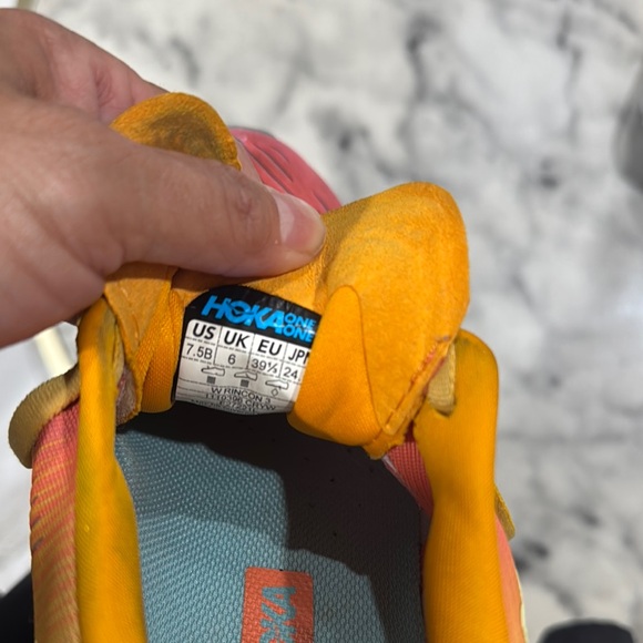 Hoka Vibrant Pink and Gold Athletic Shoes - Picture 12 of 12